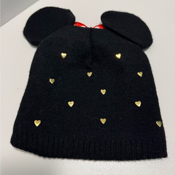 Disney Minnie Mouse Bow Beanie Hat with Gold studded hearts & embroidere… - Picture 2 of 7